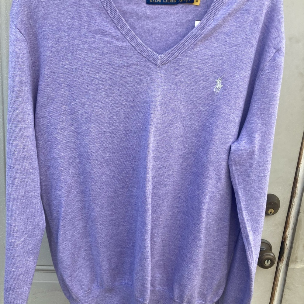 Ralph Lauren Purple V-Neck Sweater